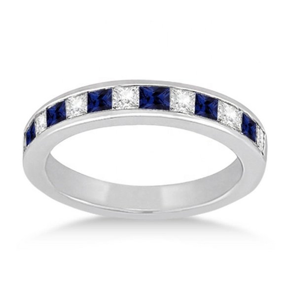 Attractive 925 Silver Plated Dark Blue CZ Couple Ring, FB16FA1081 - Picture 1 of 1